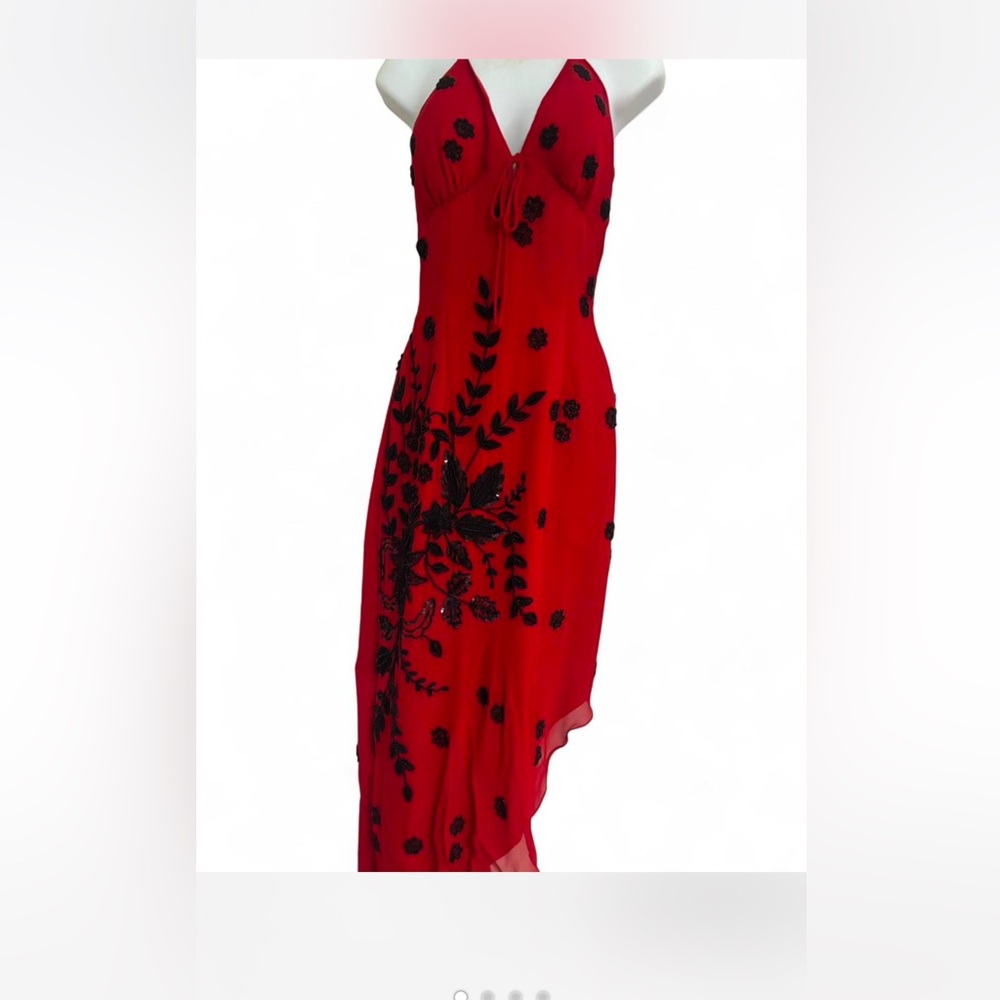 Sean Collection Red and Black High Low Dress